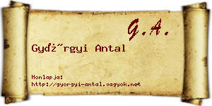 Györgyi Antal névjegykártya